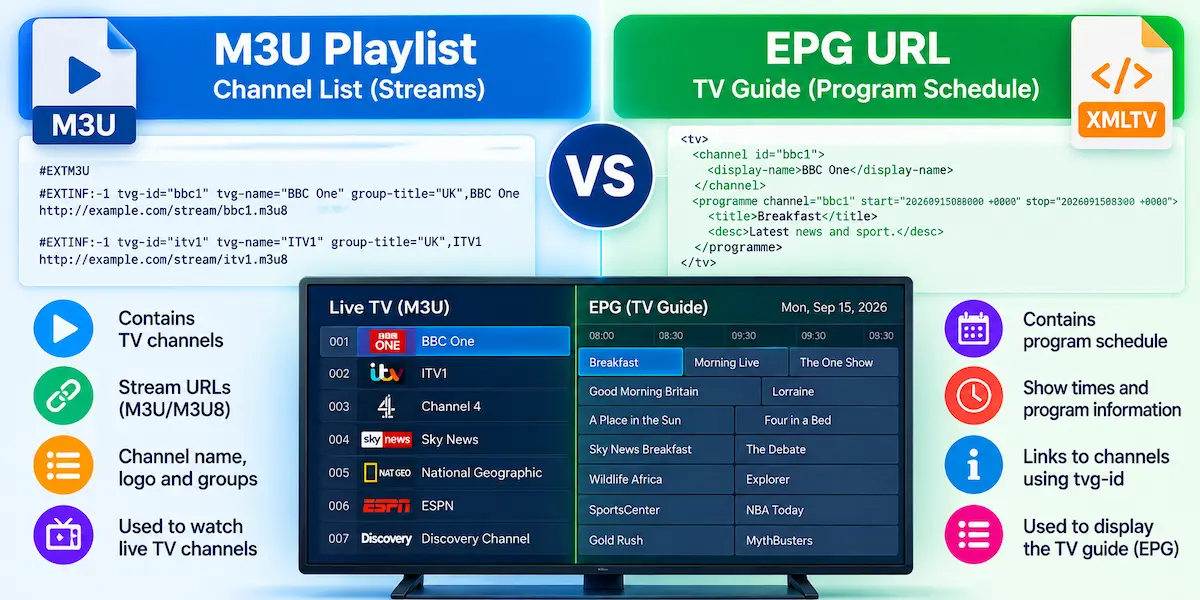 M3U vs EPG URL What Is the Difference