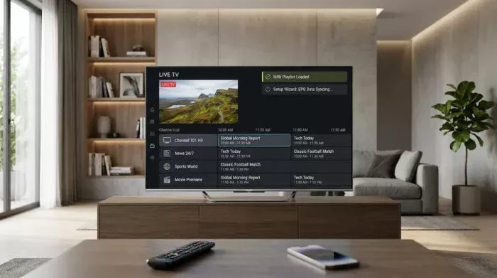 Hisense Smart TV IPTV setup with M3U playlist and EPG